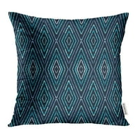 Plavi Ikat Tweed Herringbone Chevron Tribal Sažetak Klasični poklopac jastuka od pamučnog jastuka