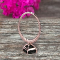 Princezo CUT Black Diamond Moissite Angažman prsten na 10K ružičastog zlata Vjenčani prsten za vjenčani
