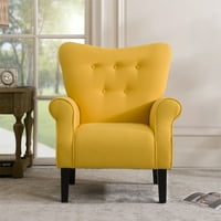 Akcentna stolica Moderna krilna stolica sa rukom i udobnom jastukom sjedalo, fotelja sa gumbom s gumbom