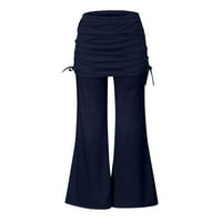 Strungten ženska modna gradijent čvrste boje casual pantalone za crtanje široke pantalone za noge Capri