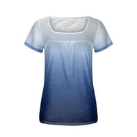 Cyzz Celler ženski vrhovi proljeće ljeto modni casual četvrtasti vrat kratkih rukava majica Navy XL