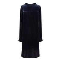 Velvet haljina s dugim rukavima za žene Trendy Jesen Zima Ležerne V-izrez mini haljine Ugodne ženske