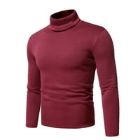 LANHUI FLEECE pulover visoki vrat čvrste boje tanka majica za dno dugih rukava
