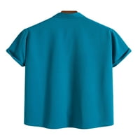 Capreze muns vrhova kratkih rukava ljetne košulje s majicama s majicom Redovna fit majica rever vrat pau pau pau paun plave l