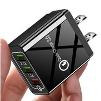 AFFLU USB Zidni punjač 30W 3-porta sa brzim nabojem 3.0, zidni adapter za punjač, ​​Brzi punjenje za