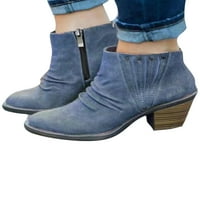 Tenmi ženski čizme blokiraju pete Svečane casual srednje vrhunske cipele Udobne stagove potpetice Plave
