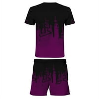 Jsaierl Sportski odijelo za muške majice i kratke hlače Dvodijelni set Modni 3D print kratkih rukava