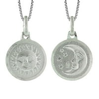 Sterling srebrna ogrlica sa 2-sudom Sunce & polumjesec Mesec Privjesak šarm