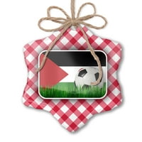 Zastava fudbalskog tima za božićne ornament Sahara Red Plaid Neonblond