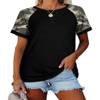 Majica Colisha Dame majica kratki rukav majica Camuflage Ljetni vrhovi modna plaža Crew Crt TEE crni
