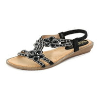 Žene Dressy Rhinestone Comfy ravne sandale Ležerne prilike ljetne plaže cipele veličine 5-11