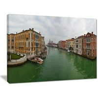 Dizajnerska umjetnost 'Zelene vode u Veneciji Grand Canal' Fotografski otisak na omotanim platnom