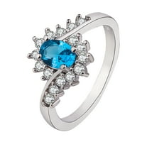 Jiyugala prstenovi za žene prstenove srebrne rinestone prstenove prstene sjajne prstenove za i muške