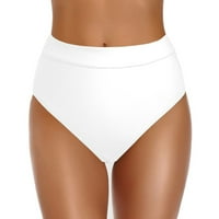 NSENDM ženske kratke hlače Žene visokog struka Bikini dno Visoko odsječeno plivanje Dono cijelo pokriće kupaći kostim dno Sportske hlače Swimbottom White XL