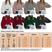Zodanni dame pletene džempere dugih rukava Jumper vrhovi ugodan džemper toplo pulover ružičasta 2xl