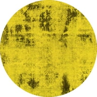 Ahgly Company Zatvorena okrugla Perzijska žuta boemska prostirke, 3 'Round