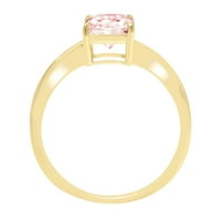 1.75ct zračenje rezano ružičasti simulirani dijamant 18k žuti zlatni godišnjica zaručničke prstene veličine