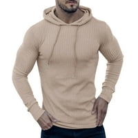 Muški modni slobodno vrijeme Sportska fitness Solid Boolos s kapuljačom s dugim rukavima TOP bluza T