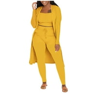 Ženska ljetna modna casual elastična čvrsta boja tiskanih kratkih hlača, žuta, xxl