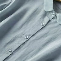 Ženska majica posteljina majica s majica kratki rukavi okrugli vrat uredske majice Ležerne prilike potporne