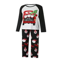 Mialeoley božićni roditelj-dječji pidžami, tiskana majica + pantalone