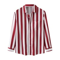 Muške košulje za haljine Muško Ležerno Jesen Striped Striped košulja za tiskane košulja Bluza dugih