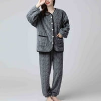 Ženska pidžama mekane guste tople zime Print min rukavce Jelena s kapuljačom za spavanje s kapuljačom