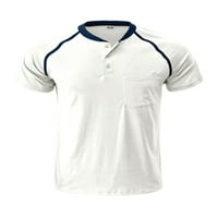 Zodanni Muška majica Henley Neck Ljetni vrhovi kratkih rukava s majicama Lose Fit Pulover Sport Basic