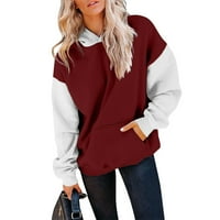 HHEI_K pulover džemperi za žene ženske jesenje i zimske spajanje pulover s kapuljačom s kapuljačom runo