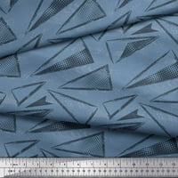 Soimoi plavi pamučni voil Tkanina trokuta geometrijska tiskana tkanina od dvorišta široka