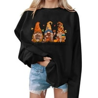 Yubatuo ženska casual moda Halloween Print s dugim rukavima dukseri s dugim rukavima, pulover Top dukseri