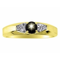 * Rylos jednostavno elegantan prekrasan crnički prsten zvijezde-safir * 14k žuto pozlaćeno-srebrno