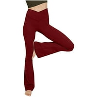 Ženski poprečni struk joga bootcut hlače Visoka struka vježbanje trčanja teretane Radne hlače Hlače