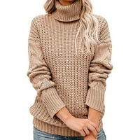 Ženski džemper modne žene casual turtleneck boju dugim rukavom dugih rukava