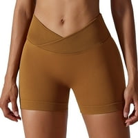 Koaiezne ženske kratke hlače Elastični visoki struk trčanje u fitnes hlače u tijesnim bešavnim sportskim