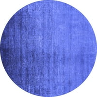 Ahgly Stroj firme koji prati unutarnji okrugli orijentalni plavi industrijski prostirki, 3 'krug