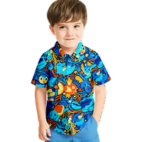 Ljetne havajske košulje za muškarce i dječake Crtioon Slatka Ispis Šarene casual skrozleeve gumb prema
