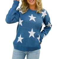AVITICD sa džempera za rame za žene Žensko dugme za dugih rukava s dugim rukavima dolje pajzer pletene