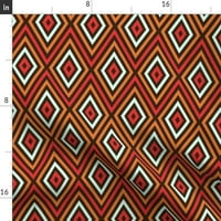 Pamuk Saten Duvet Cover, King King - Polinezijski vintage Geometrijski retro Sredinog vijeka Middeseni moderni Havajski dijamanti Tiki Print Custom posteljina od kašike