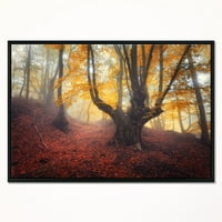 Art DesimanArt tamno stara žuta šuma pejzažna fotografija uokvirena platna štampa u.