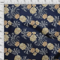 Onuone viskozni dres tamno plave tkanine cvjetni s linijama DIY odjeća za preciziranje tkanine za ispis