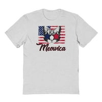 Americana meowica zvijezde grafičke majice bijele muške pamučne majice