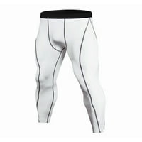 Muške linije tiskane tajice Slim Fit Fitness kompresijske hlače Elastična struka Aktivna sportska sportska