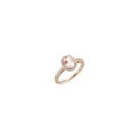 14K Rose Gold Morgatite & CT Diamond Halo Ring