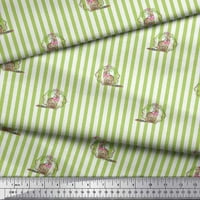 Soimoi zelena baršunasta tkanina mačka i vijenac traka za ispis tkanine sa dvorištem široko