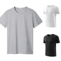 Muške ležerne majice kratki rukav Slim Fit pulover vrhovi za majicu za teretanu Grey L