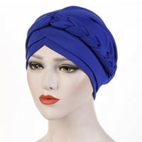 Paket za bejzbol kapu Žene Solid Pleteni šešir muslimanski ruffle crom turban zamotavanje bijele + jedna