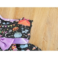 Diconna Toddler Kids Girl Halloween haljina bez rukava s rukavima ruffle hem horor Print ljetna odjeća