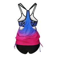 Pyju Flowy Tankini Bath odijela za žene Tummy Control kupaći kupaći kostim s dva kupa kupanja