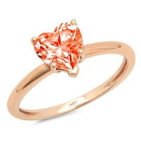 2.0ct srce rezan crveni simulirani dijamant 14k 14K ruže zlatni godišnjica za angažman prsten veličine